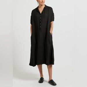 Album di Famiglia light linen dress - black